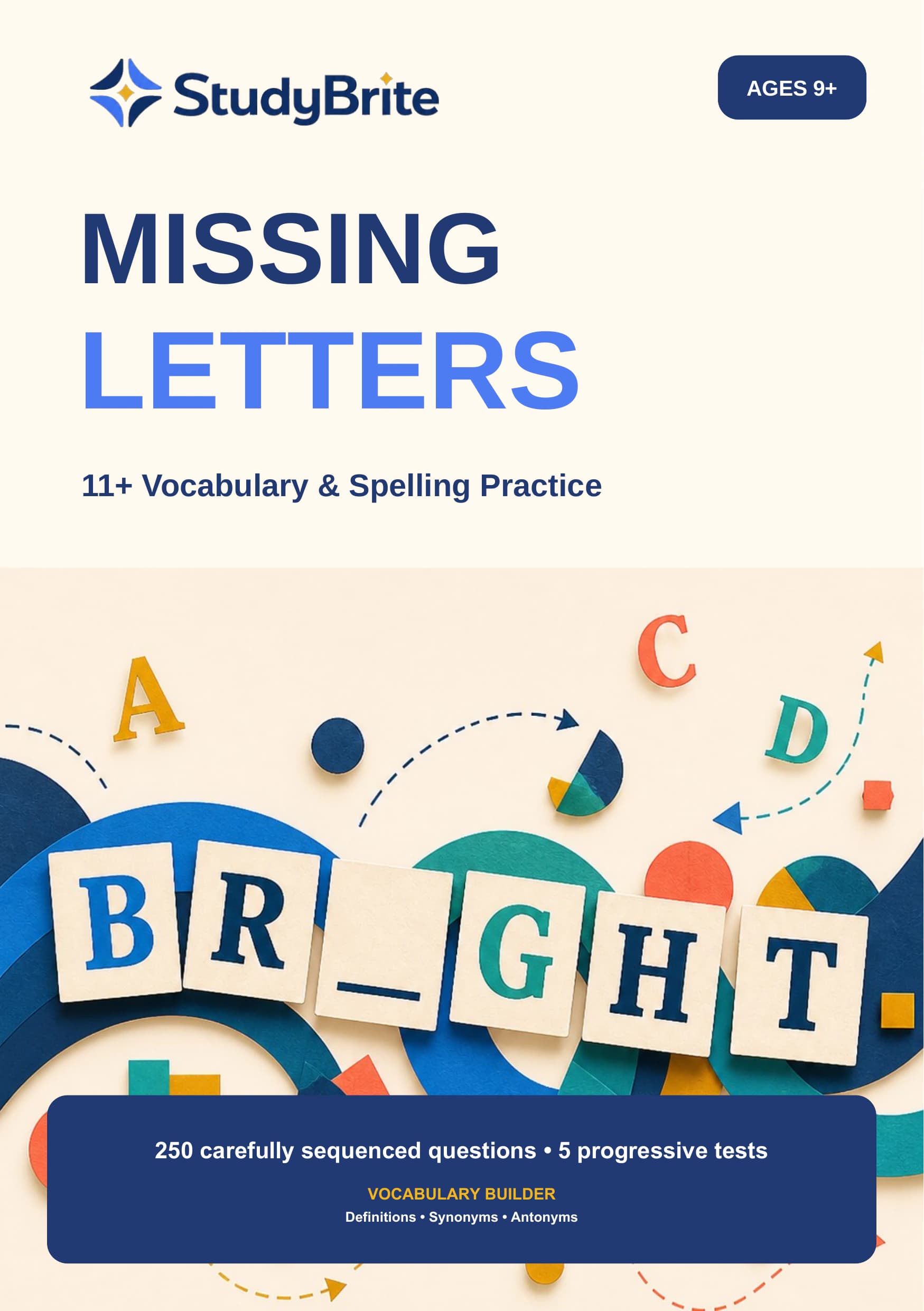 StudyBrite Missing Letters digital workbook cover
